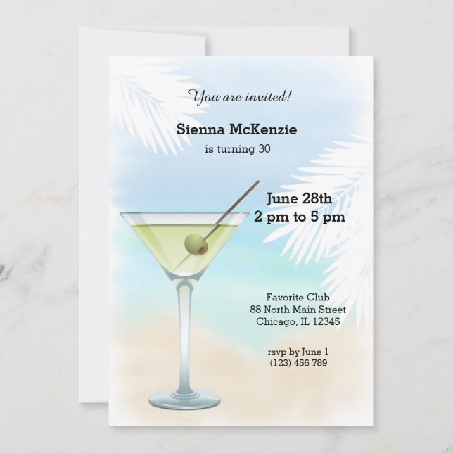 Summer Cocktail Invitation (Front)