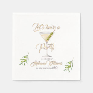 Summer Cocktail Women's 50th Birthday Party  Napkin