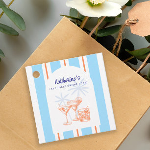Summer Cocktails Blue Coastal Bachelorette Party Favour Tags