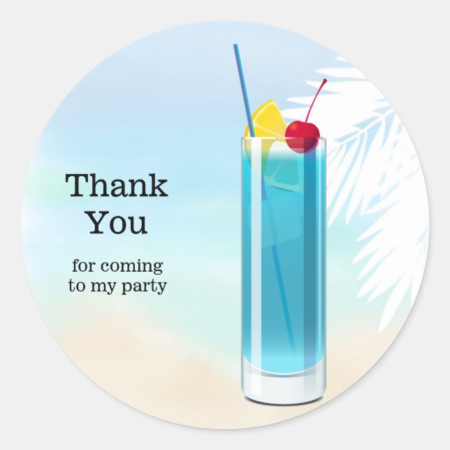 Summer Cocktails Classic Round Sticker (Front)