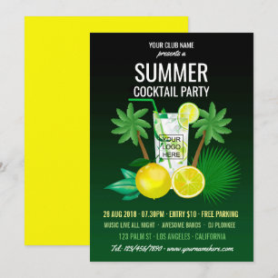 Summer Cocktails Club/Corporate Party add logo Invitation