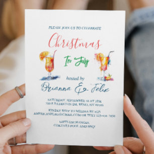 Summer Cocktails I Christmas In July  Invitation