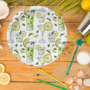 Summer Cocktails Paper Plate