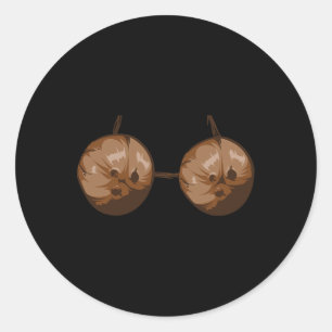 Summer Coconut Bra Halloween Costume Fun Outfit Gi Classic Round Sticker