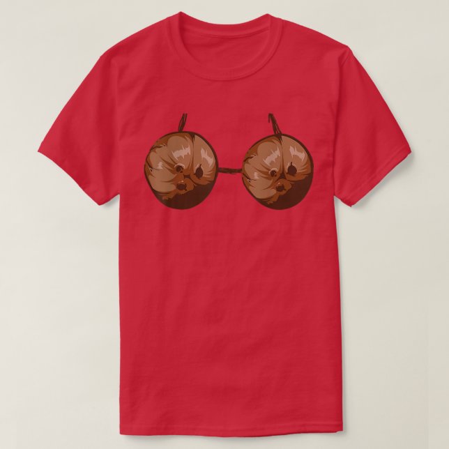 Summer Coconut Bra Halloween Costume  Funny Outfit T-Shirt (Design Front)