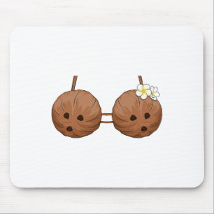 Summer Coconut Bra Halloween Costume Hawaii Aloha Mouse Mat