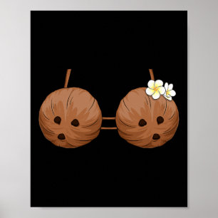 Summer Coconut Bra Halloween Costume Hawaii Aloha  Poster