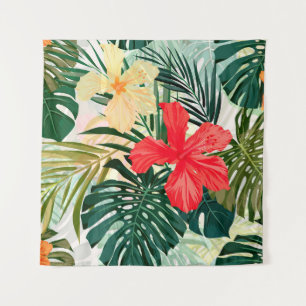 Summer colorful hawaiian seamless pattern with tro tapestry