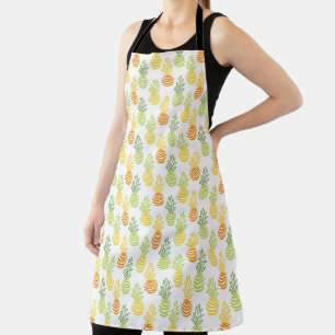 Summer colorful pineapple fruit multicolor pattern apron