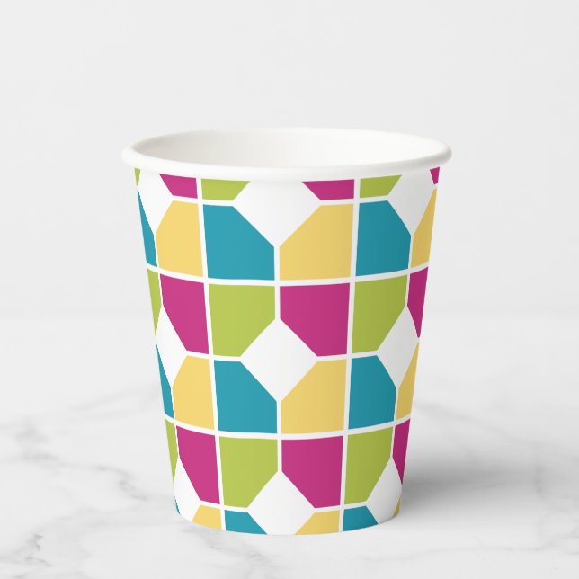 SUMMER COLORS | Geometric Paper Cups (Front)