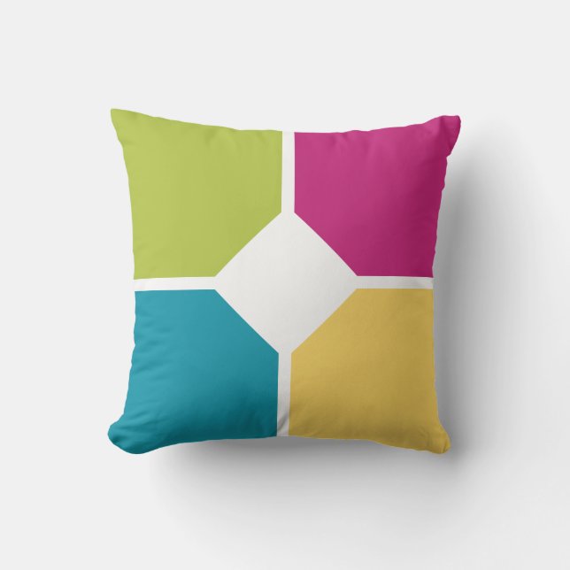 SUMMER COLORS Quadrants Optional MONOGRAM Cushion (Front)