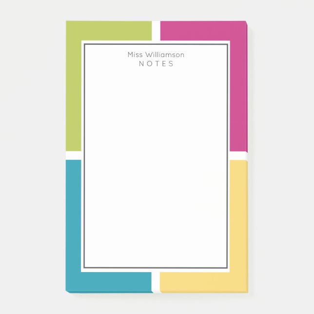 SUMMER COLORS Quadrants Optional Text Post-it Notes (Front)