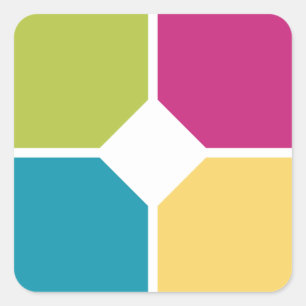 SUMMER COLORS Quadrants Optional Text Square Sticker