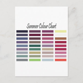 Summer Colour Chart Postcard