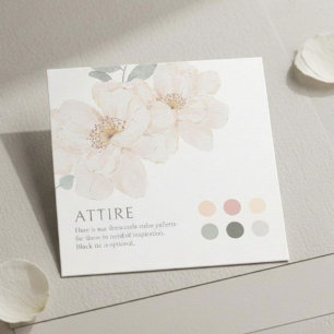 Summer Colour Dot Wedding Attire Dress Code Card