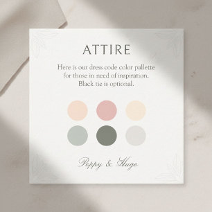 Summer Colour Dot Wedding Attire Dress Code Card