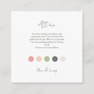 Summer Colour Dot Wedding Attire Dress Code  Enclo Enclosure Card