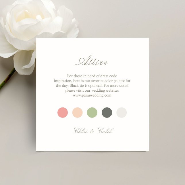 Summer Colour Dot Wedding Attire Dress Code  Enclosure Card (Creator Uploaded)