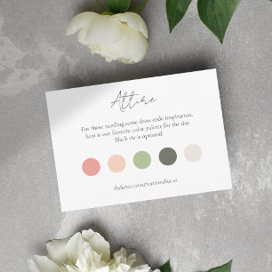 Summer Colour Dot Wedding Attire Dress Code Enclosure Card