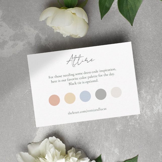 Summer Colour Dot Wedding Attire Dress Code  Enclosure Card (Creator Uploaded)