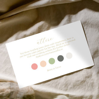 Summer Colour Dot Wedding Attire Dress Code  Enclosure Card