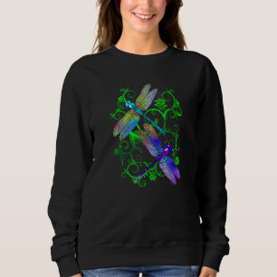 Summer Colourful Dragonflies In The Garden Sweatshirt