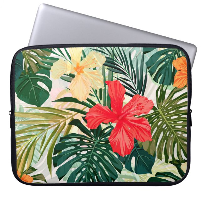 Summer colourful hawaiian seamless pattern with tr laptop sleeve (Front)