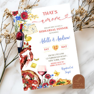 Summer Colourful Italian Rehearsal Dinner  Invitation
