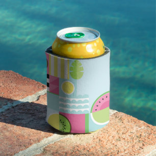 Summer colourful mosaic, watermelon kiwi fruit can cooler
