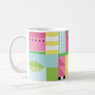 Summer colourful mosaic, watermelon kiwi fruit  coffee mug