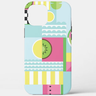 Summer colourful mosaic, watermelon kiwi fruit t iPhone 12 pro max case