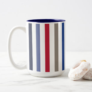 Summer Colourful Stripes Two-Tone Coffee Mug
