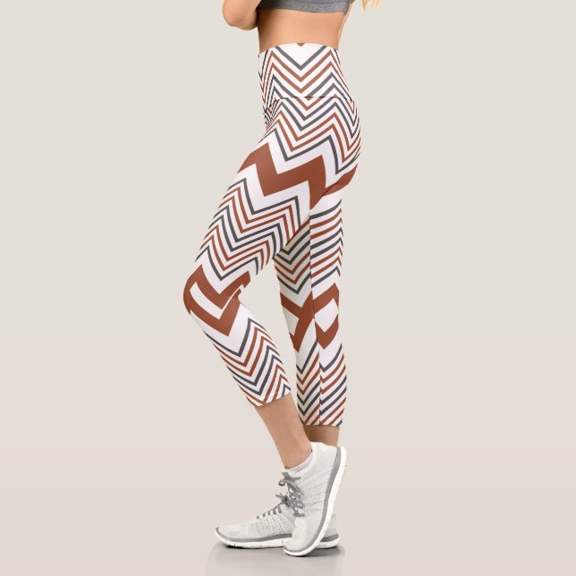 Summer Colourful Zigzag Women's  Capri Leggings (Left)