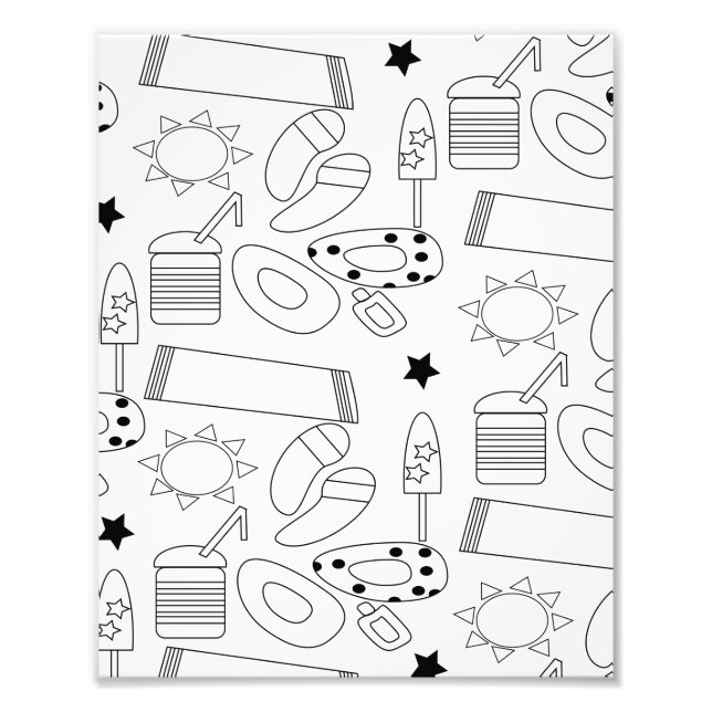 Summer Colouring Mat Beach Theme Photo Print (Front)