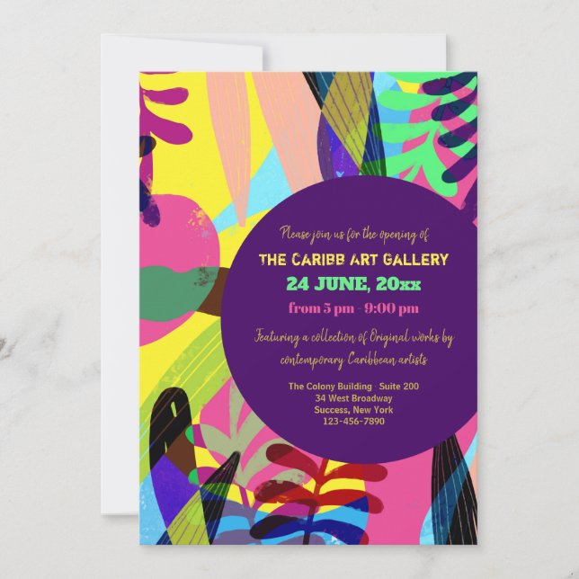 Summer Colours Art Gallery Opening Announcement (Front)