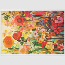 Summer Colours Flower Abstract Painting Decoupage