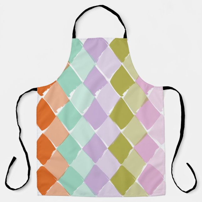  Summer colours pattern diamond Apron (Front)