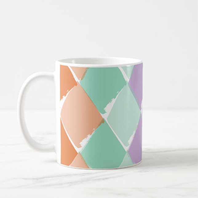  Summer colours pattern diamond Coffee Mug (Left)