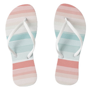 Summer colours stripes retro flip flops