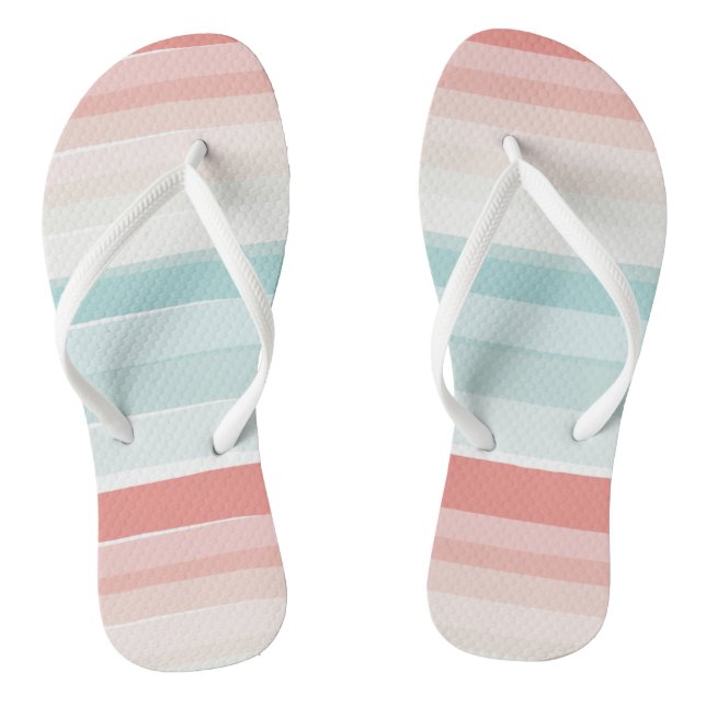 Summer colours stripes retro flip flops (Footbed)