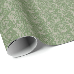 Summer Contemporary abstract bloom lime green dark Wrapping Paper