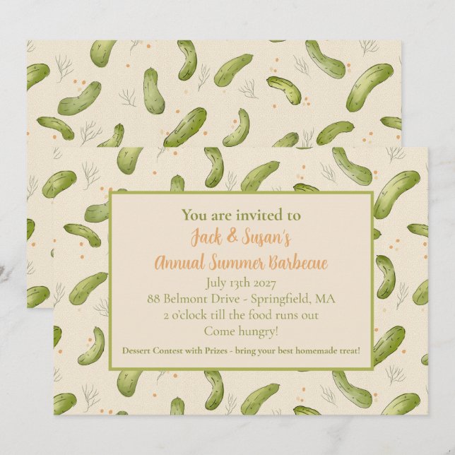 Summer Cookout Barbecue Invitation (Front/Back)