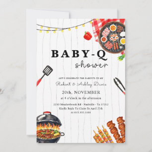Summer Cookout BBQ Couples Baby Shower Invitation