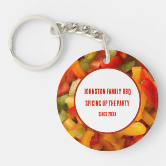 Summer Cookout Family BBQ Spice Up The Party Key Ring