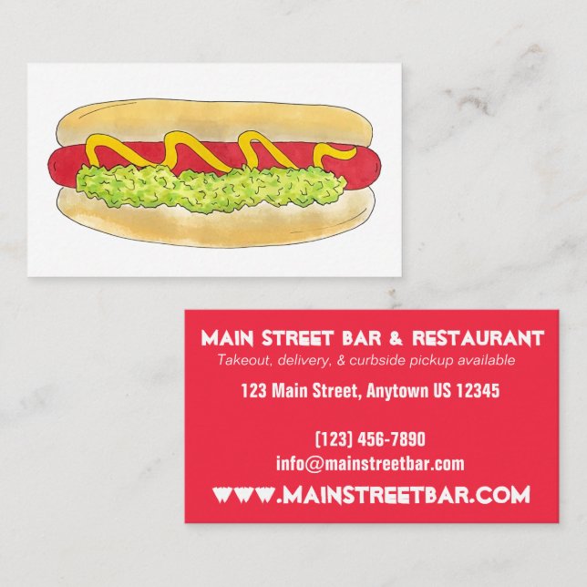 Summer Cookout Picnic Maine Red Snapper Hotdog ME Business Card (Front/Back)