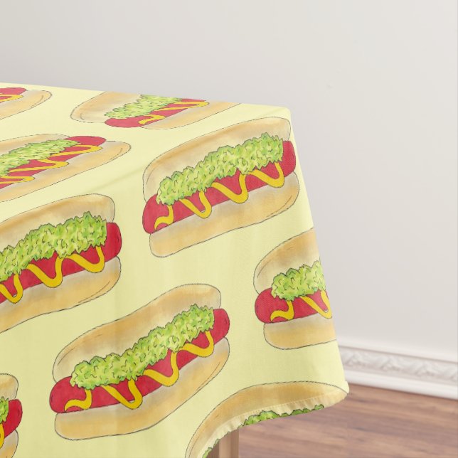 Summer Cookout Picnic Maine Red Snapper Hotdog ME Tablecloth (In Situ)