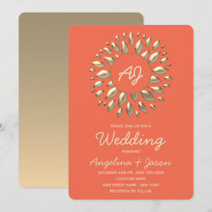Summer Coral Wedding Invitation
