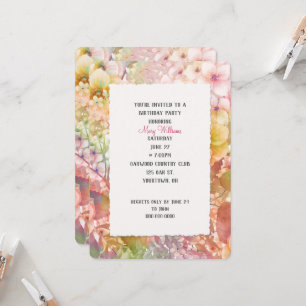 Summer Cosmos Birthday Party Invitation