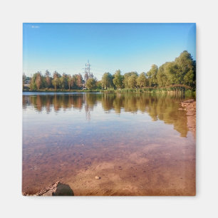 Summer Countryside Landscape Square Magnet