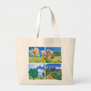 Summer Countryside Nature Large Tote Bag